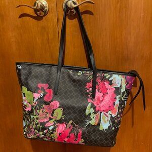 TUMI Black Collage Floral Tote/Carry-on